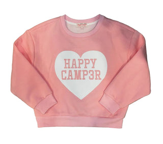 Happy Camper Pink Harper Heart Crewneck Sweatshirt