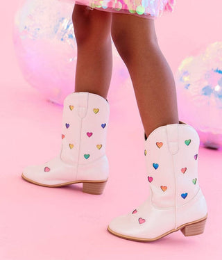 Lola and the Boys Pastel Ombre Hearts Cowgirl Boots