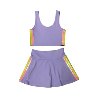 Lola and The Boys Lavender Rainbow Sherbet Sequin Tennis Set