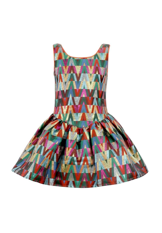 Lola and the Boys Rainbow Vibes Metallic Bubble Dress