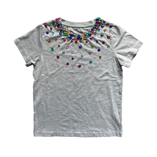 Jewel Embellishment on Heather Grey S/S Tee