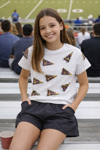 Sequin LSU Flags Tee