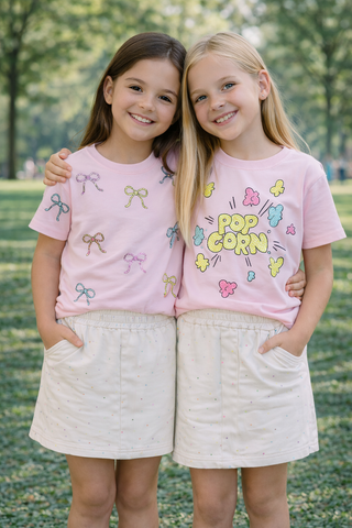 Sequin Bows Pink S/S Tee