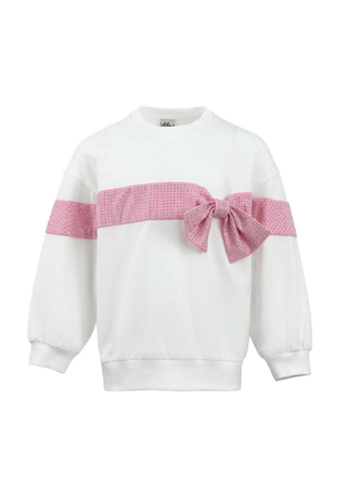 Lola and the Boys Crystal Bow Sweater