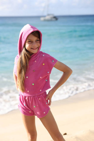 Lola and The Boys Rainbow Candy Short Set - Pink