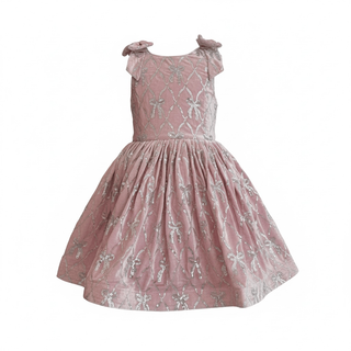 Lola and the Boys Velvet Shimmer Bow Dress
