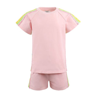 Lola and The Boys Pink Rainbow Short Set