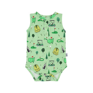 Southern Slumber Golf Bamboo Henley Onesie with Snaps