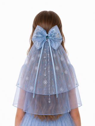 ML Kids Enchanted Storybook Snowflake Hair Clip with Veil, additional view