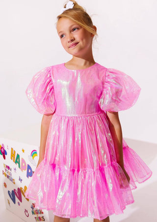 Lola and the Boys Crystal Pink Hologram Dress