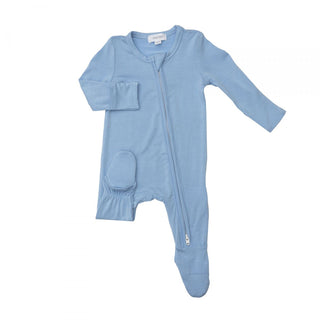 Angel Dear Light Blue Cerulean Zipper Footie