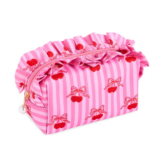 Cherry Small Ruffle Zip Pouch