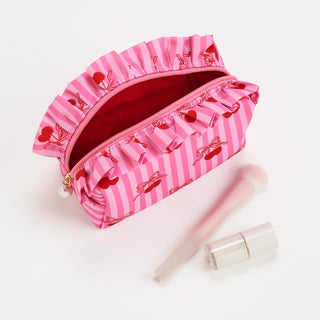 Cherry Small Ruffle Zip Pouch