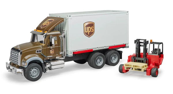 Bruder MACK Granite UPS Logistics Truck + Forklift