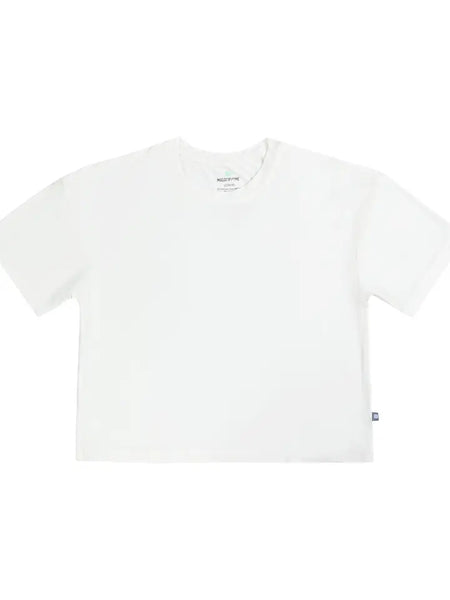 Macaron + Me Boxy Knit Tee - White