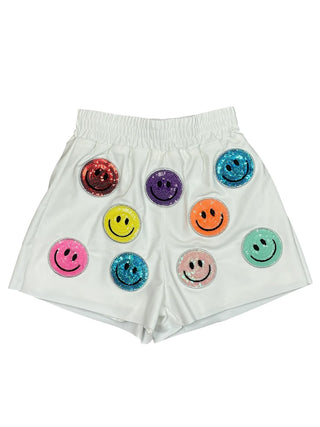 Rockwilde White Destiny Sequin Smiley Face Short Set