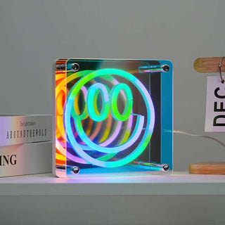 Acrylic sign, Multi color LED lights with 3D effect, Smiley Face