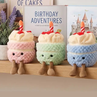 Smiling Birthday Cake Plush Party Pillow