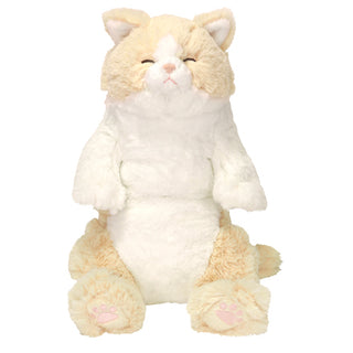 Sunlemon sleeping lap cat plush, size M, cream