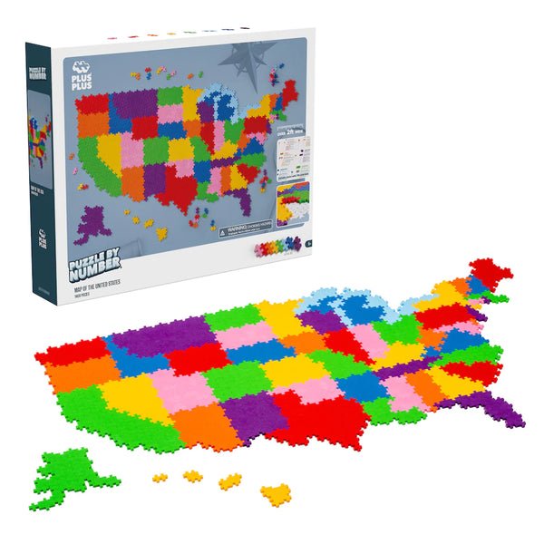 Plus Plus Puzzle by Number - 1400pc USA Map