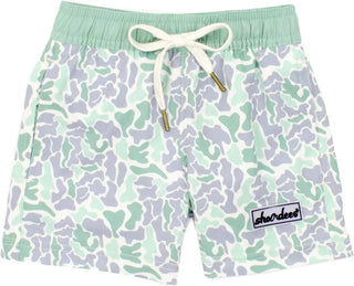 Properly Tied Sage Camo Shordees Swim Trunks