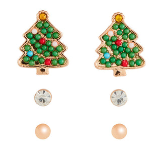 Mudpie Holiday Icon 3PK Christmas Stud Earrings Set