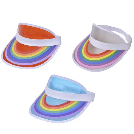 Summer Retro Rainbow Clear Visor Hat