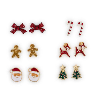 Enamel Stud Holiday Earrings