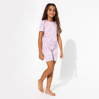 Bellabu Bear Enchanted Unicorn Bamboo Kids Pajama Short Set