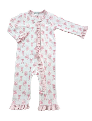 La Luna Pima Ruffled Ballet Footless Pajamas