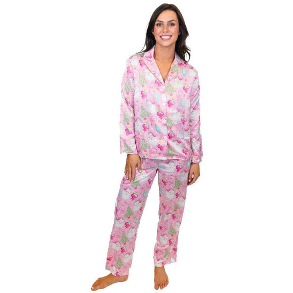 Kids Baby It’s Cold Outside Silky Satin Pajama L/S Set