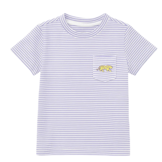 Lulu Bebe Ethan Purple Stripe Shirt-Embroidered Tiger