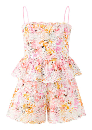 Marlo Alessia Cotton Embroidered Romper
