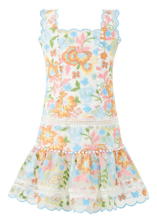 Marlo Kids Bianca Floral Embroidered Mini Dress