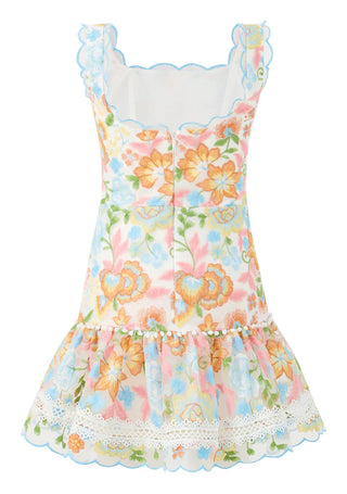 Marlo Kids Bianca Floral Embroidered Mini Dress