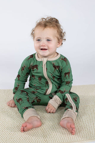 Deers - Convertible Zip Pajamas