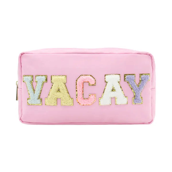 Nylon Varsity Pouch - VACAY Pink/Chenille