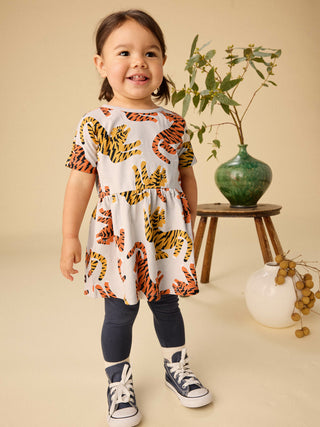 Tea Collection Short Sleeve Twirl Dress- Lightning Tiger
