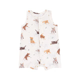 Angel Dear Watercolor Puppies Shortie Sleeveless Romper