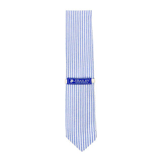 J Bailey Long Tie Sailor Blue Striped Seersucker