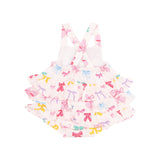 Angel Dear Ruffle Sunsuit - Colorful Bows