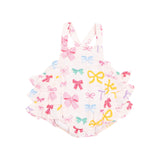 Angel Dear Ruffle Sunsuit - Colorful Bows