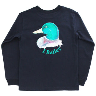 J. Bailey Logo L/S Tee Shirt - Duck on Navy