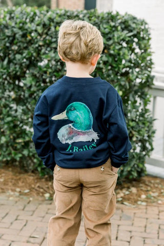 J. Bailey Logo L/S Tee Shirt - Duck on Navy