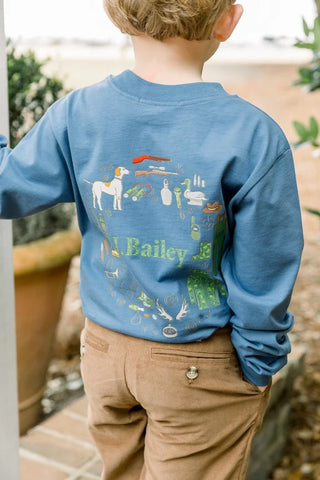 J. Bailey Logo L/S Tee Shirt - Hunting on Denim