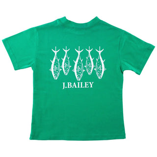 J. Bailey Logo Tee Shirt - Fish on Kelly Green
