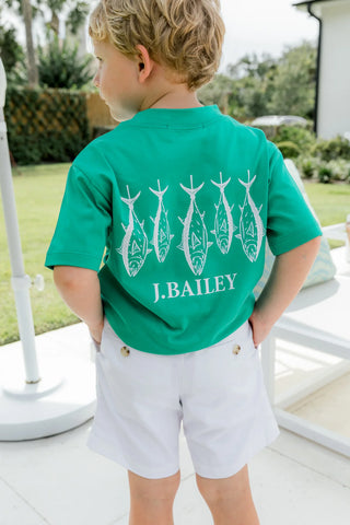 J. Bailey Logo Tee Shirt - Fish on Kelly Green