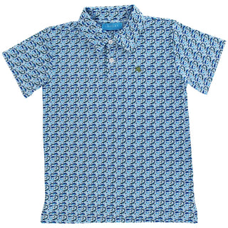 J Bailey S/S Performance Polo  - Blue Shark
