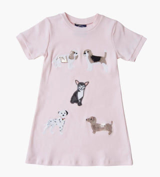 Emma Jean Pink Puppy Applique Dress