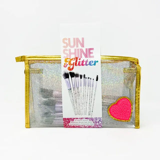 10pc Glitter Glam Brush Set